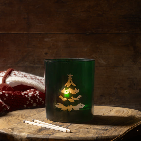 Sapin De Noël - Verre À Bougie De Noël Lotti Vert émeraude 30 cl