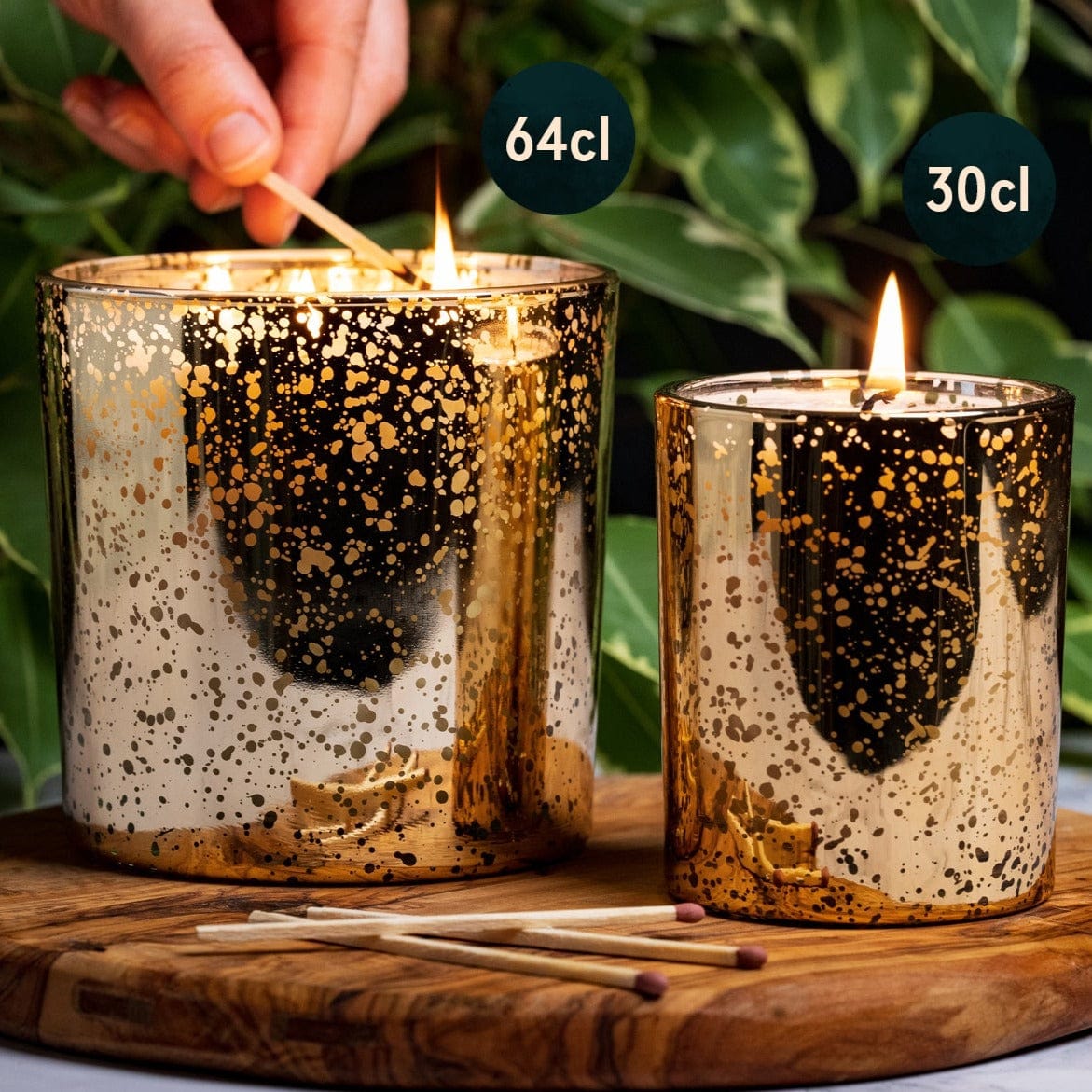 Candle Shack Candle Jar 64cl Tall 3-Wick Candle Bowl - Electroplated Gold