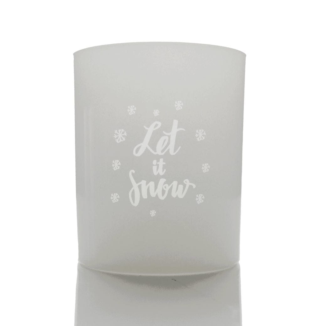 Candle Shack Candle Jar Let It Snow - 30cl Lotti Gloss White Laser-etched Christmas Candle Jar (Box of 10)