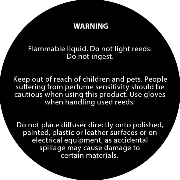 Candle Shack Diffuser Label 50mm Black Diffuser Safety Label